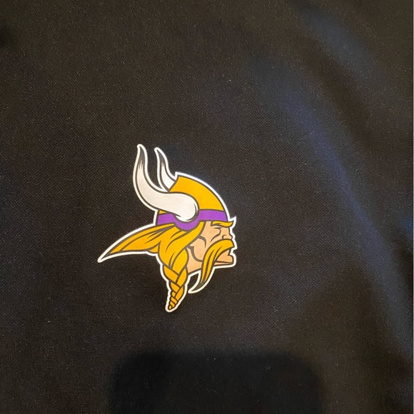 NFL Team Apparel Men’s Vikings black zip up jacket size medium - Picture 2 of 6